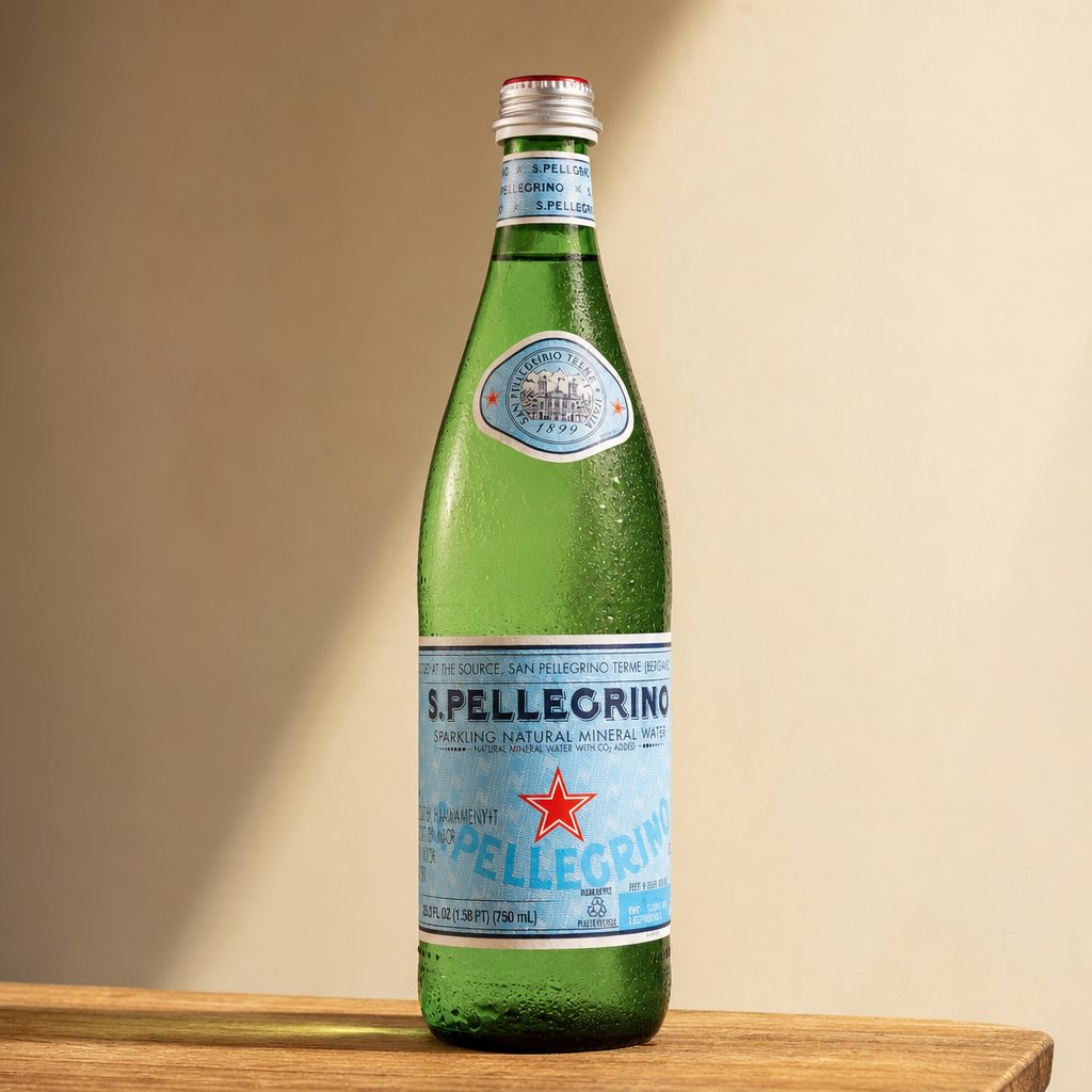 Natural Spring Water -Pelligrino Sparkling.