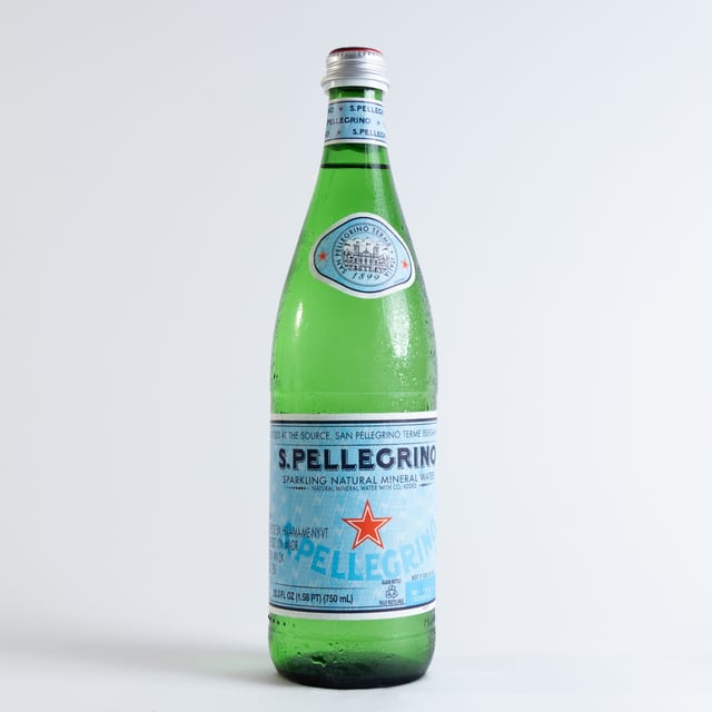 Natural Spring Water -Pelligrino Sparkling.